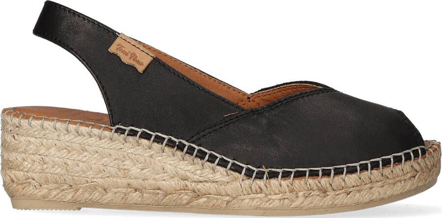 Toni Pons Bernia-P Dames Espadrilles Negre Zwart Leer BERNIAPnegre