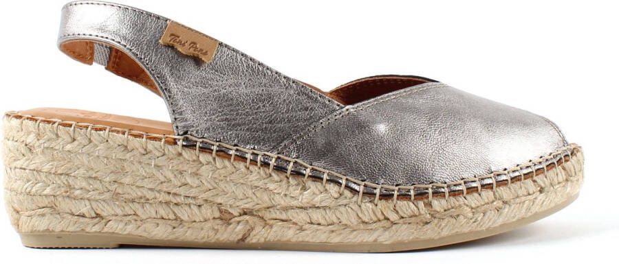 Toni Pons Bernia-P Dames Espadrilles Sleehak Leer Zilver