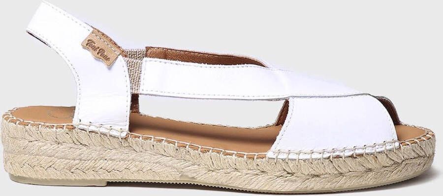 Toni Pons Elda-P Dames Espadrilles Blanc Wit Leer ELDAPblanc
