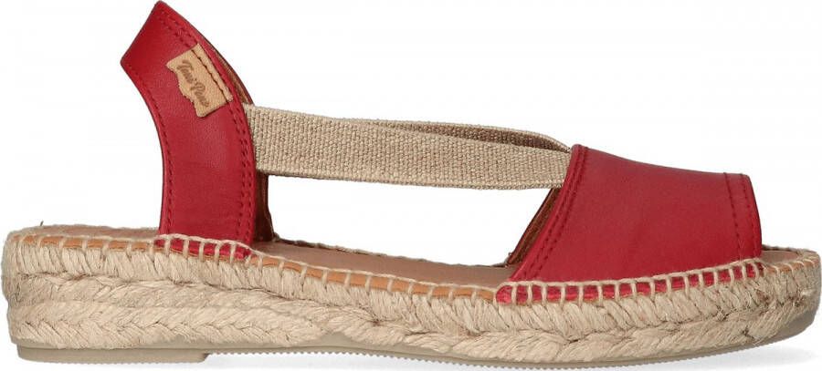Toni Pons Etna Red Leather Dames Espadrilles Instappers –