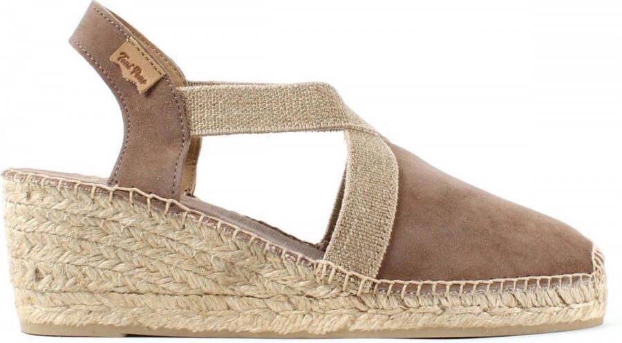 Toni Pons Tona Espadrilles Sleehak Suède Taupe Dames –