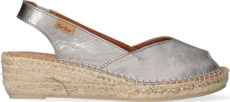 Toni Pons Bernia-P Dames Espadrilles Acer Zilver Leer BERNIAPacer