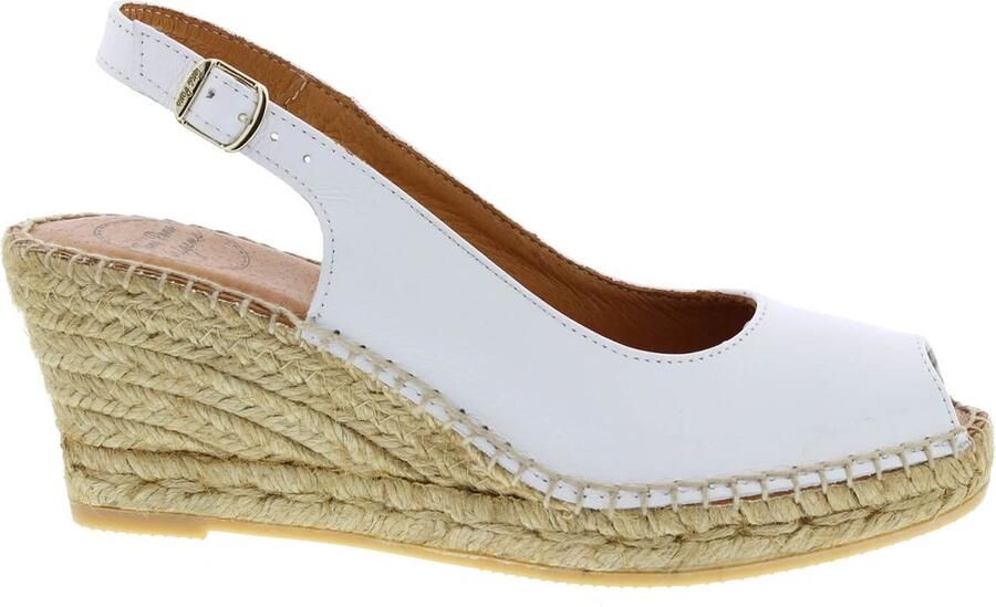 Toni Pons Croacia Dames Espadrilles Blanc Wit Leer