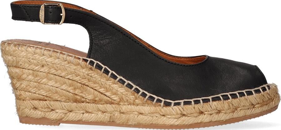 Toni Pons Croacia Dames Espadrilles Negre Zwart Leer CROACIAnegre