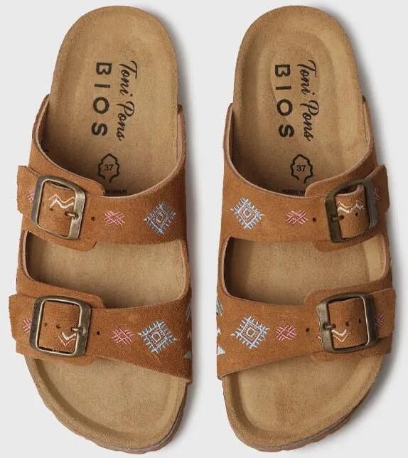 Toni Pons Dames BIO sandaal van geborduurd suède GHANA-BQ