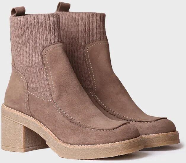 Toni Pons Dames enkellaarsjes met brede hak van suède en stof PRAGA-SY