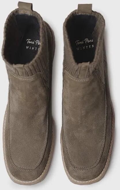 Toni Pons Dames enkellaarsjes met brede hak van suède en stof PRAGA-SY