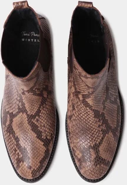 Toni Pons Dames enkellaarsjes van leer met slangenprint en elastische details TORTOSA-PI