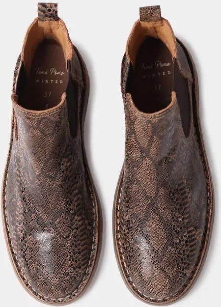 Toni Pons Dames enkellaarsjes van leer met slangenprint ISA-VP