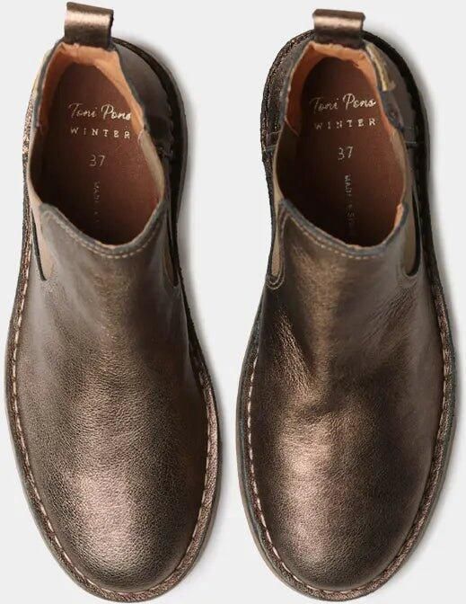 Toni Pons Dames enkellaarsjes van metallic leer met elastische zijpanelen ISA-AT