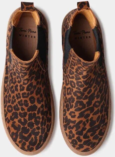 Toni Pons Dames enkellaarsjes van nubuck leer met elastische zijpanelen SERRA