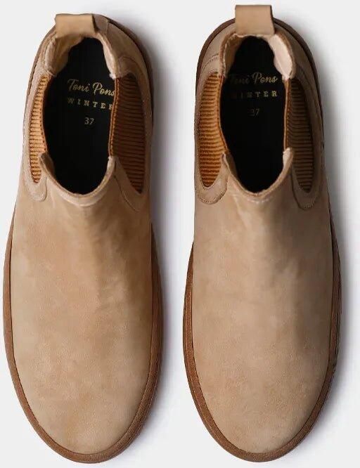 Toni Pons Dames enkellaarsjes van nubuck leer met elastische zijpanelen SERRA