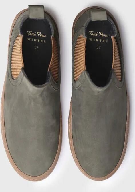 Toni Pons Dames enkellaarsjes van nubuck leer met elastische zijpanelen SERRA