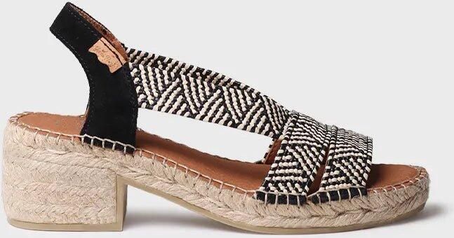 Toni Pons Dames espadrille met brede hak en tweekleurig elastiek DALYN