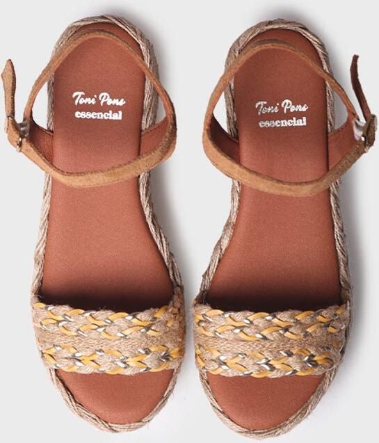 Toni Pons Dames espadrille met hoge hak van jute en suède ROSALIA