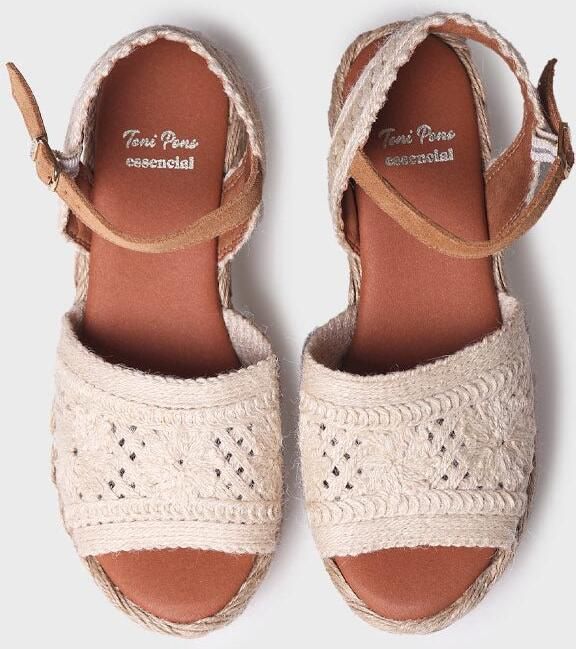 Toni Pons Dames espadrille met hoge hakken van gehaakte stof RENATA