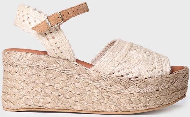 Toni Pons Dames espadrille met hoge hakken van gehaakte stof RENATA