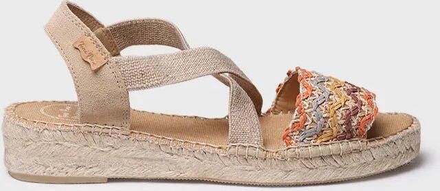 Toni Pons Dames espadrille met jute sleehak en veelkleurige banden EIDER-RS