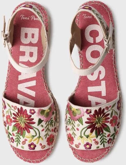 Toni Pons Dames espadrille met lage hak en bloemenborduurwerk TAMARIU