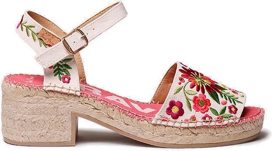 Toni Pons Dames espadrille met lage hak en bloemenborduurwerk TAMARIU