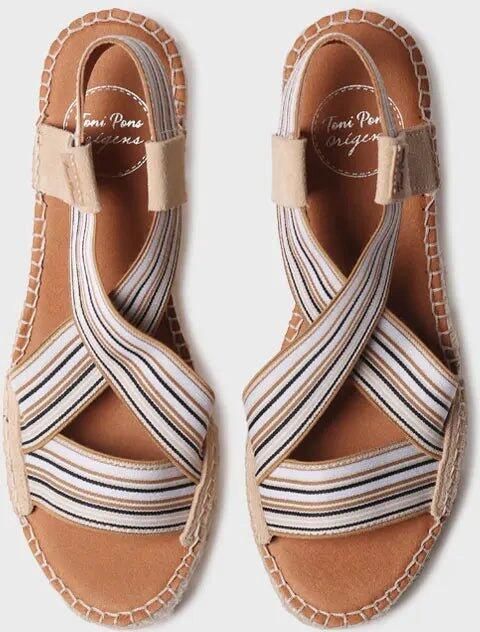 Toni Pons Dames espadrille met sleehak en elastische banden TINA