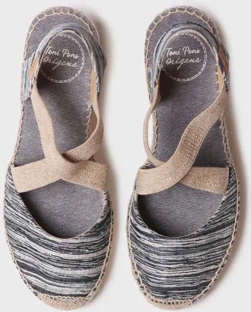 Toni Pons Dames espadrille met sleehak en gekruiste elastische bandjes SABA-RG