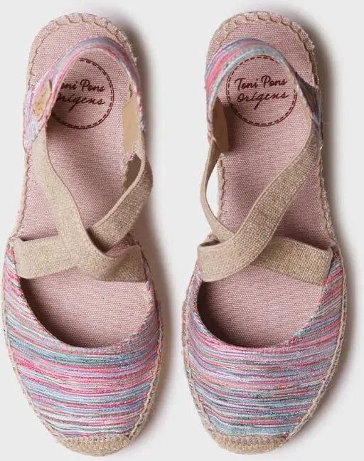 Toni Pons Dames espadrille met sleehak en gekruiste elastische bandjes SABA-RG