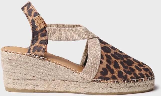 Toni Pons Dames espadrille van leer met een middelhoge sleehak TOSSA