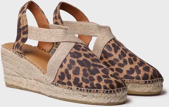 Toni Pons Dames espadrille van leer met een middelhoge sleehak TOSSA