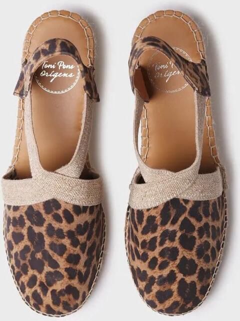 Toni Pons Dames espadrille van leer met een middelhoge sleehak TOSSA