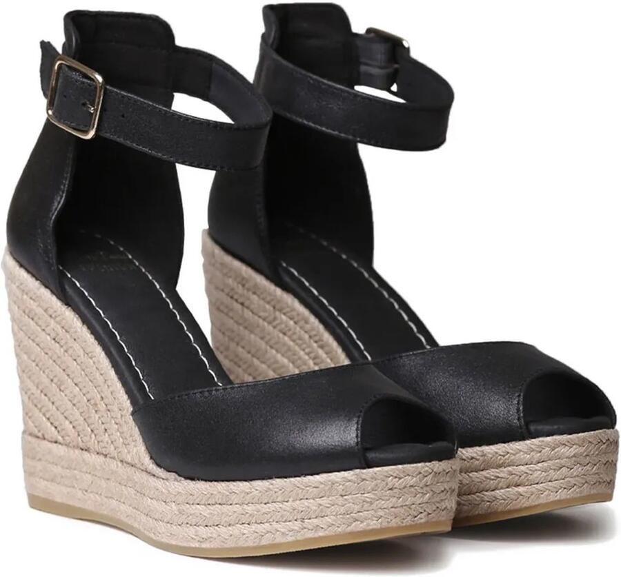 Toni Pons Dames espadrille van leer met hoge hak en sleehak OTILE