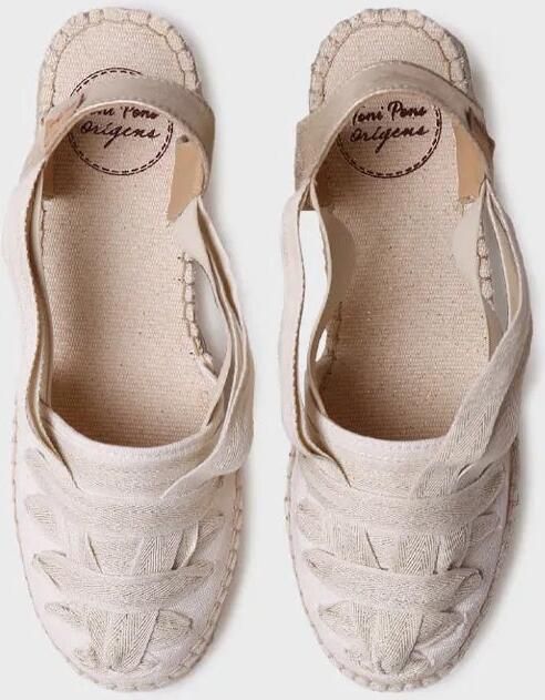 Toni Pons Dames espadrille van ruw katoen met sleehak en linten TRACY-CZ