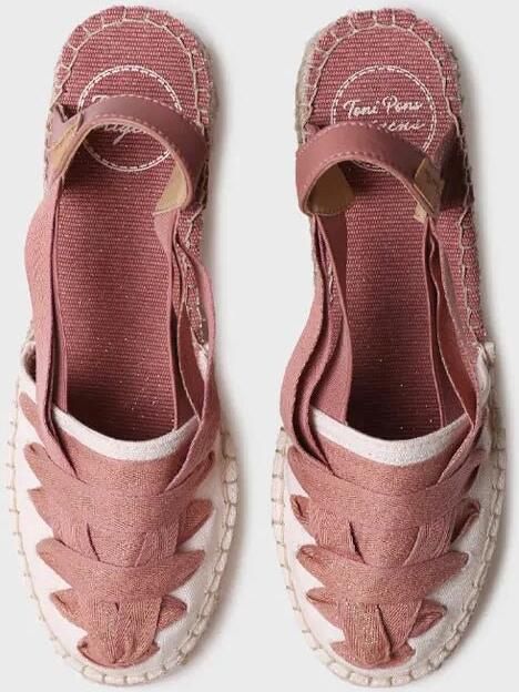 Toni Pons Dames espadrille van ruw katoen met sleehak en linten TRACY-CZ
