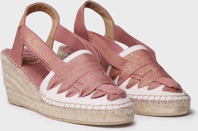 Toni Pons Dames espadrille van ruw katoen met sleehak en linten TRACY-CZ