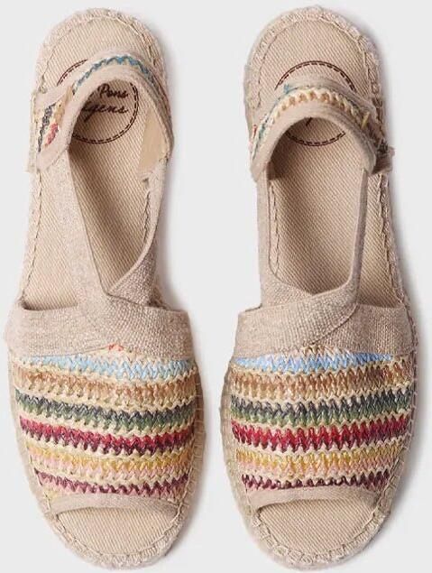 Toni Pons Dames espadrille van veelkleurig raffia met brede hak DELMI-MA