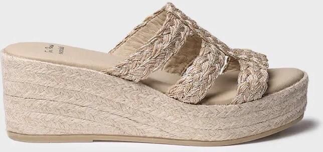 Toni Pons Dames espadrille zonder achterkant van gevlochten jute met sleehak RENI-PH