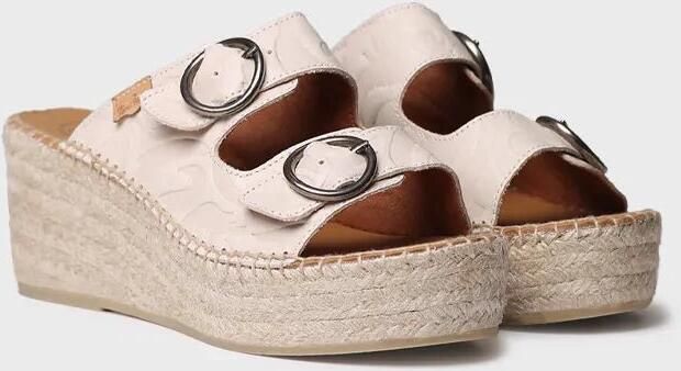 Toni Pons Dames espadrille zonder achterkant van leer met jute sleehak IDOIA