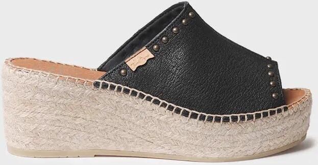 Toni Pons Dames espadrille zonder achterkant van leer met sleehak en studs MODENA