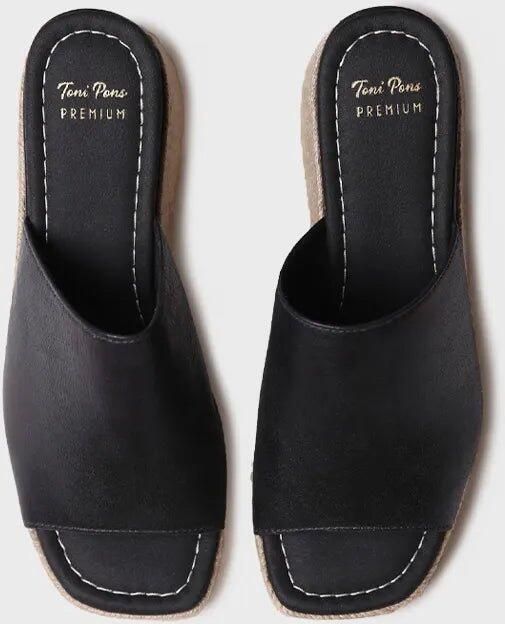 Toni Pons Dames espadrille zonder achterkant van suède met sleehak MARLENE