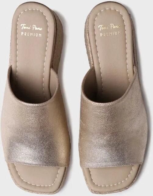 Toni Pons Dames espadrille zonder achterkant van suède met sleehak MARLENE