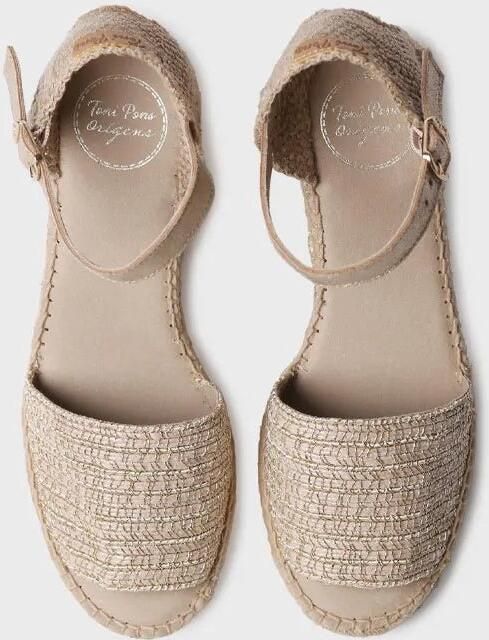 Toni Pons Dames espadrilles met lage hak van metallic stof DINA-RL