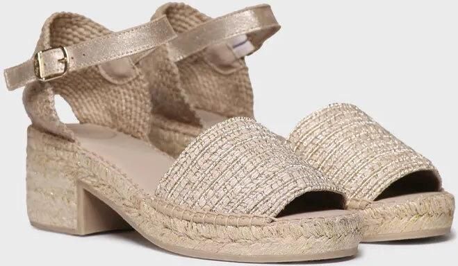 Toni Pons Dames espadrilles met lage hak van metallic stof DINA-RL