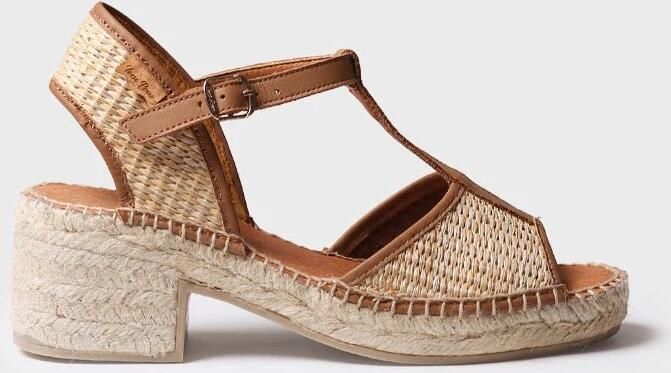 Toni Pons Dames espadrilles met lage hak van raffia en leer DONATA-RP