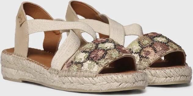 Toni Pons Dames espadrilles met lage sleehak van veelkleurig raffia EIDER-FS