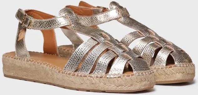 Toni Pons Evian leren espadrilles met dierenprint bruin metallic - Foto 4