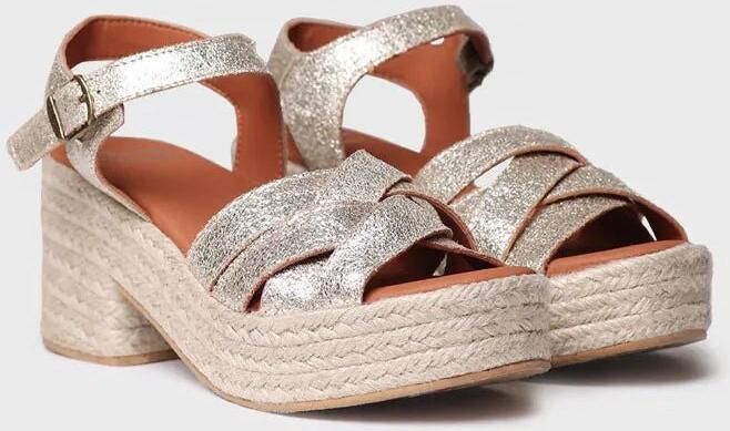Toni Pons Dames espadrilles van leer met een glanzende afwerking AINOA