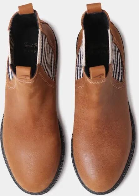 Toni Pons Dames leren enkellaarsjes met gestreept elastiek CARLA-NR