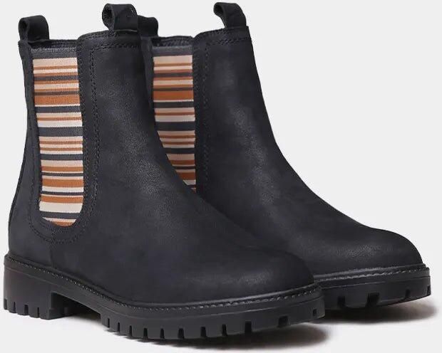 Toni Pons Dames leren enkellaarsjes met gestreept elastiek CARLA-NR