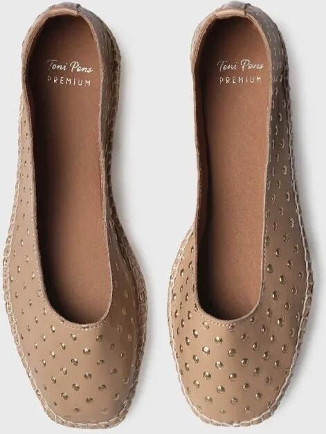 Toni Pons Dames leren espadrille in ballerina-stijl met metallic stippen SHEILA
