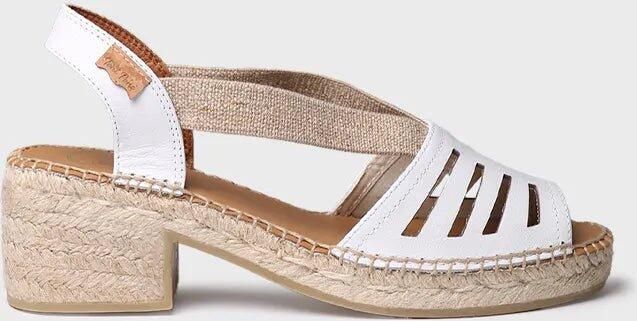 Toni Pons Dames leren espadrille met brede hak en elastiek DIMA